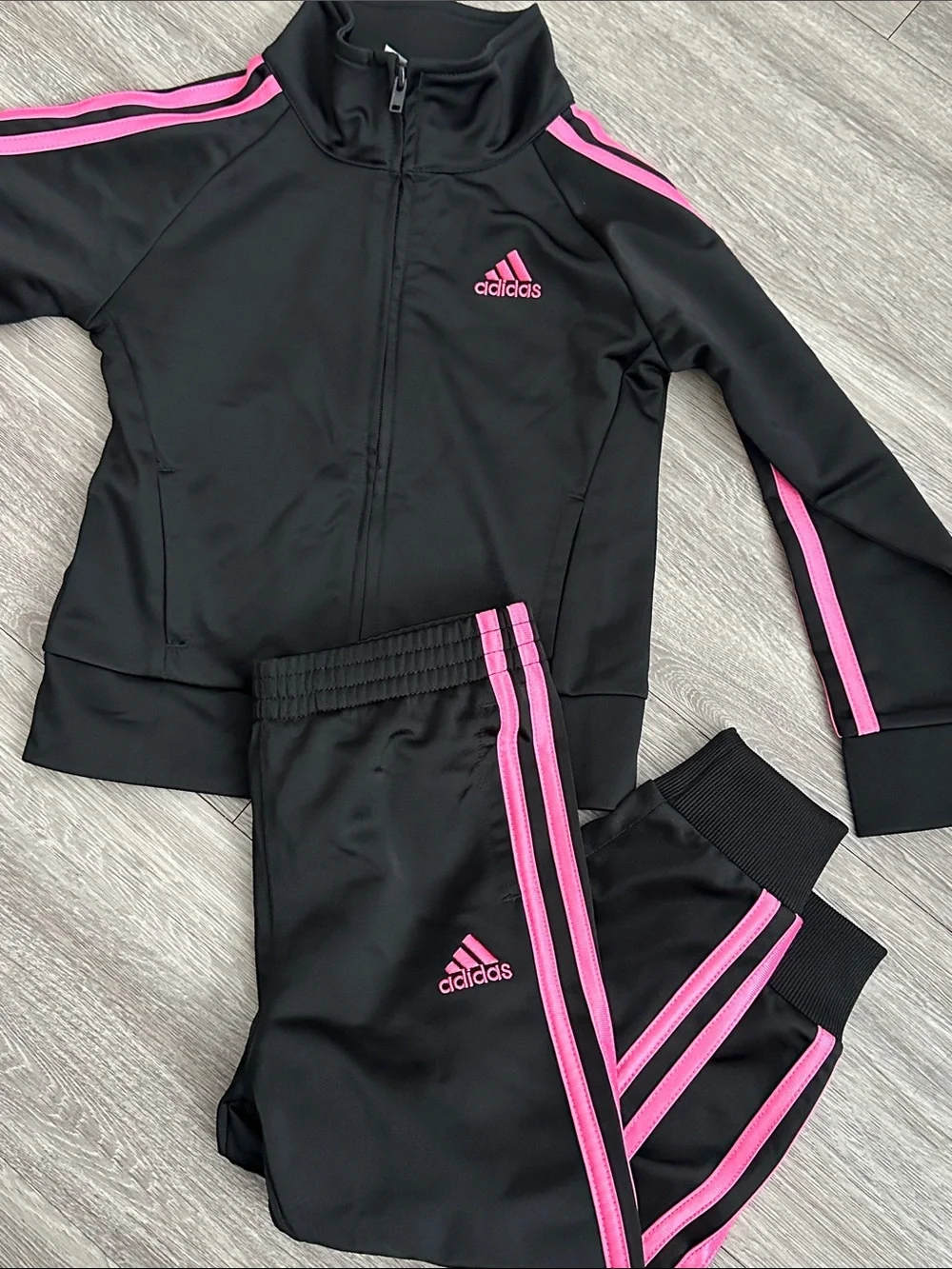 Adidas Kids Black and Pink Pants Set